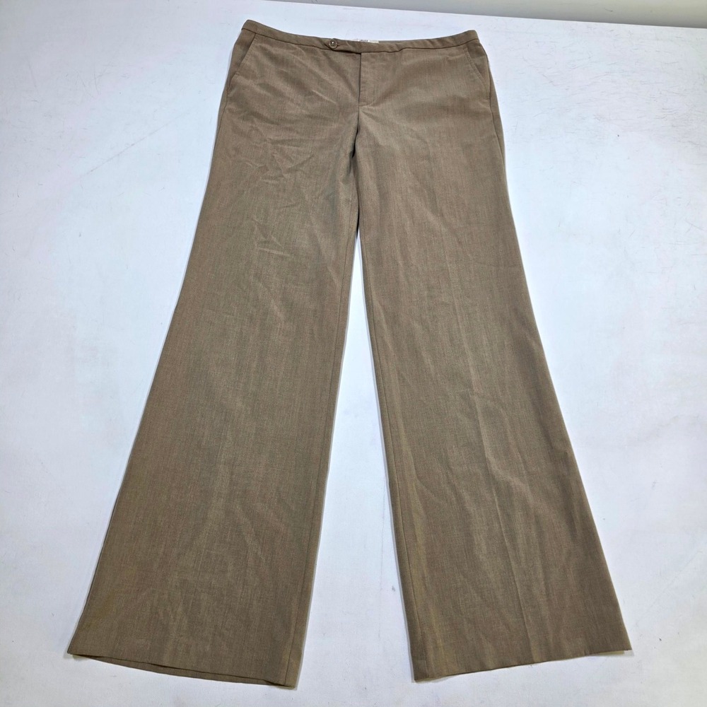 Old Navy Pants Women 6 Brown Low Waist Wide Leg Stretch Trousers Workwear 8496